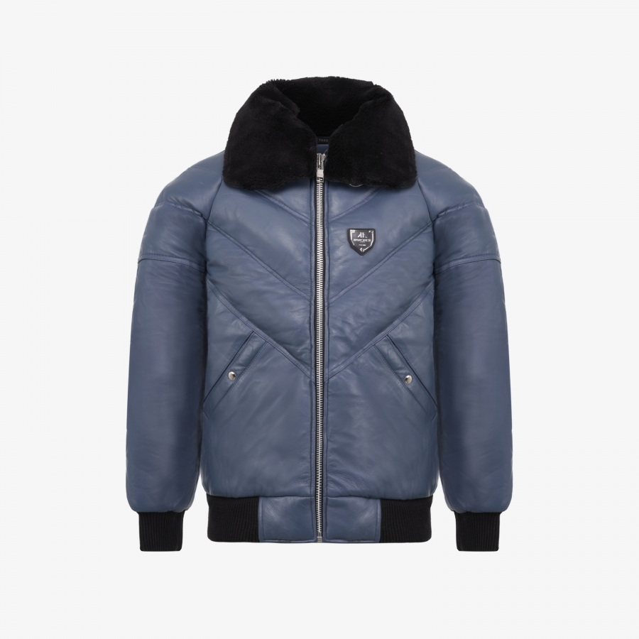 Down Jacket Nanga leather Denim