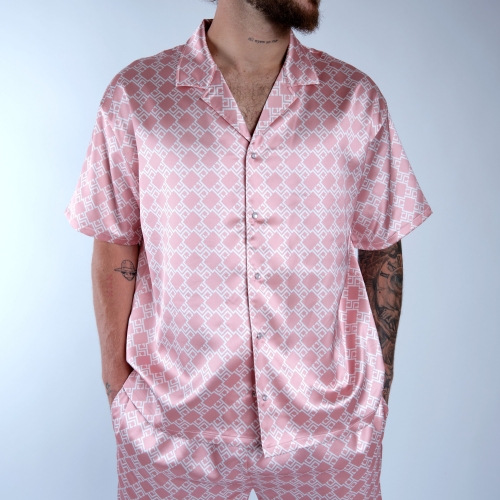 Chemise Catane Monogramme Vieux Rose