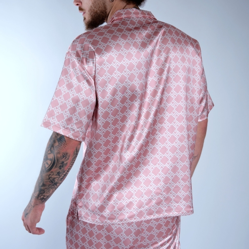 Chemise Catane Monogramme Vieux Rose