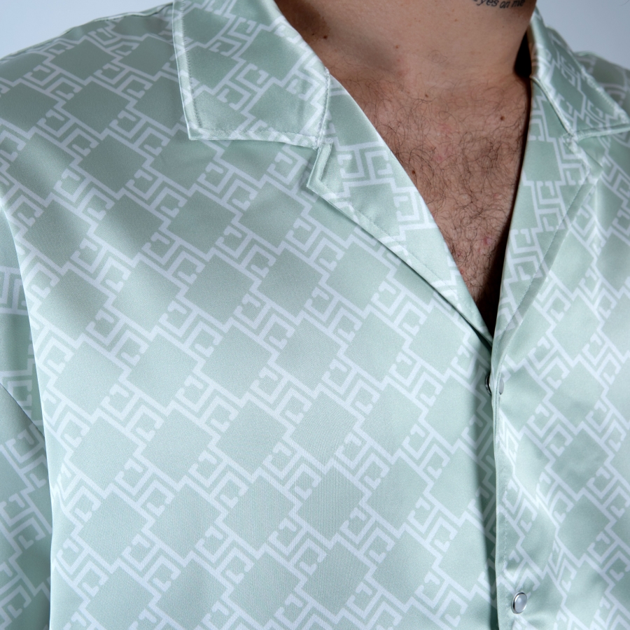 Chemise Catane Monogramme Vert Sauge