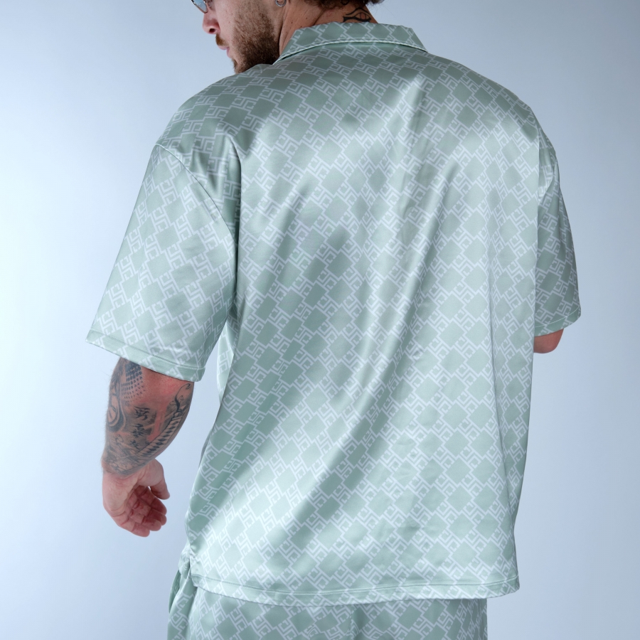 Chemise Catane Monogramme Vert Sauge