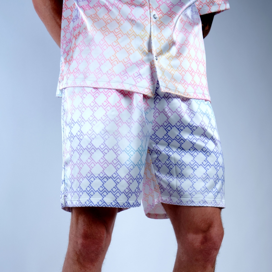 Short Savone Monogramme Blanc Multico