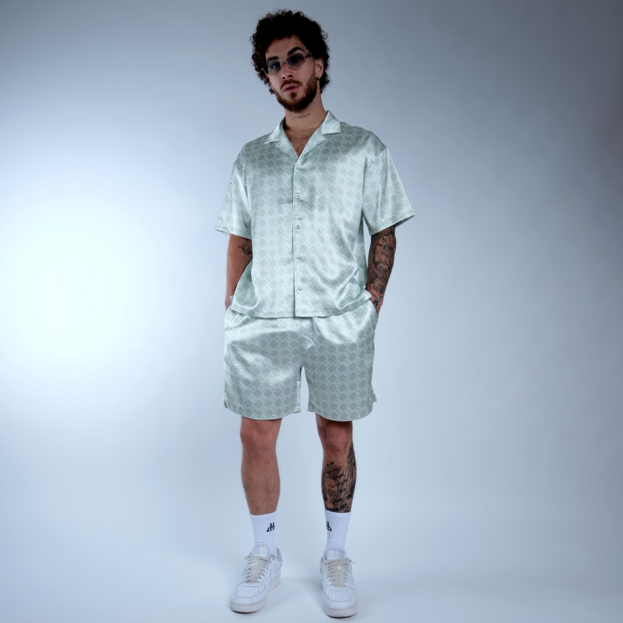 Chemise Catane Monogramme Vert Sauge